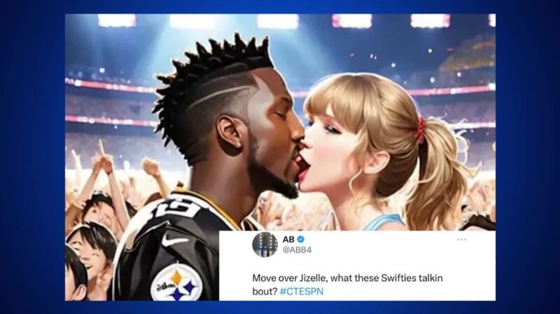 Antonio Brown shares insulting AI-generated image of him and Taylor Swift kissing